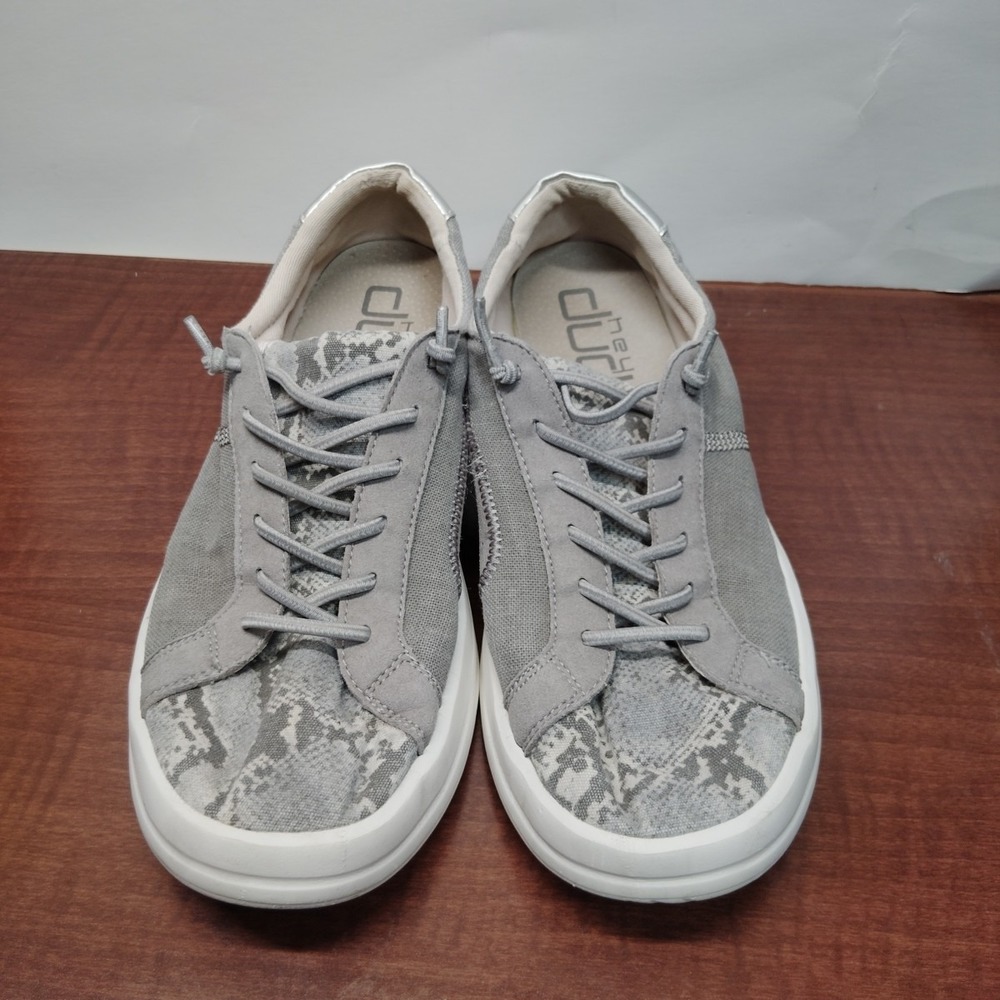 Hey Dude Women's Sz 9 Karina Silver Python Slip On Comfort Walking Shoes